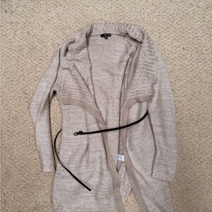 Chic Beige Open Front Cardigan